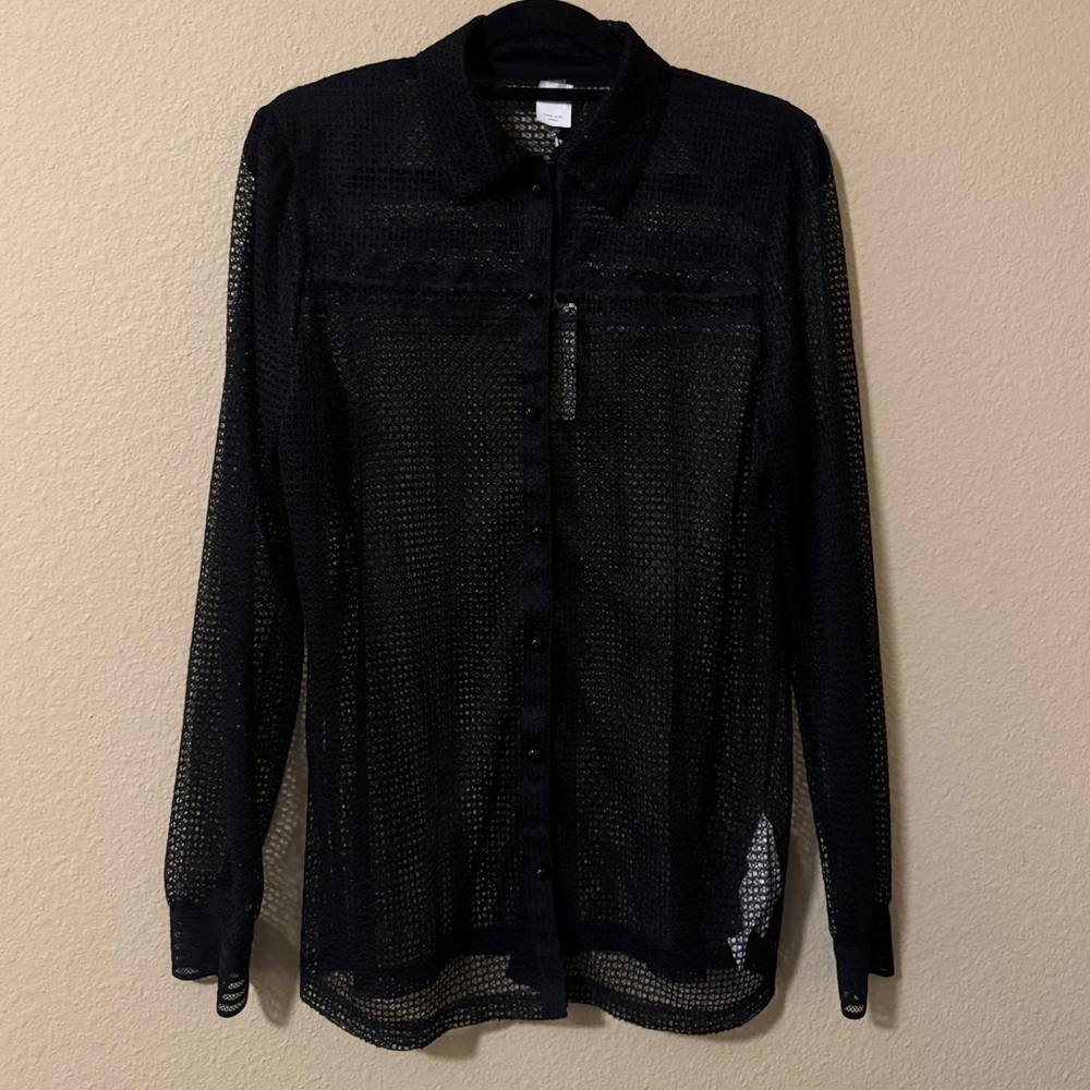 Intimissimi lace mesh button blouse shirt